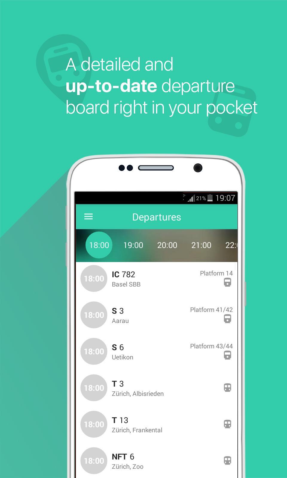 nearby stop - departure board