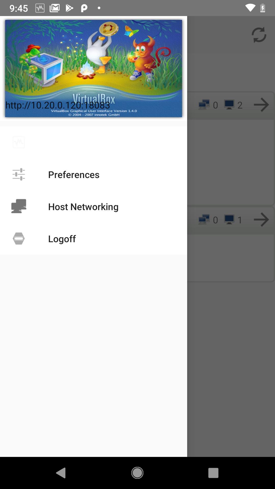 VirtualBox Manager