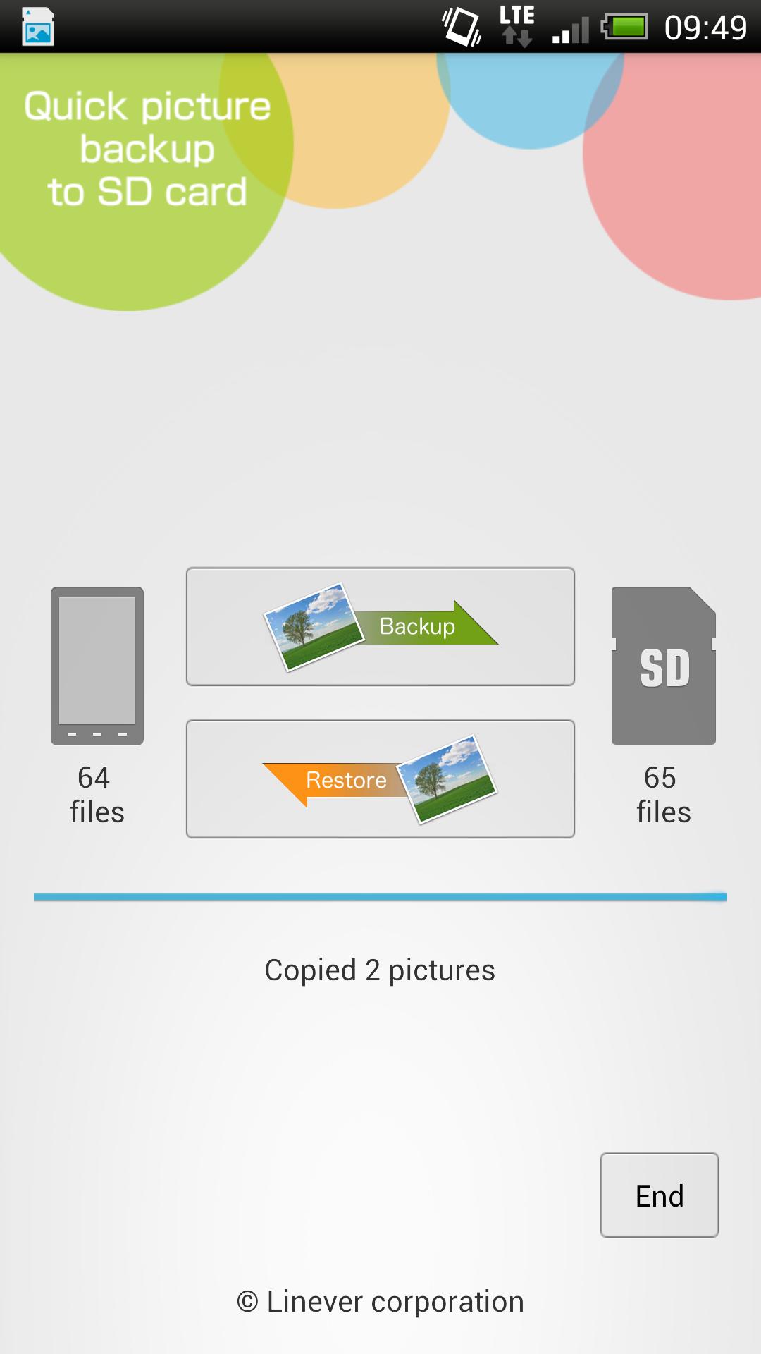 Quick picture backup to SDcard