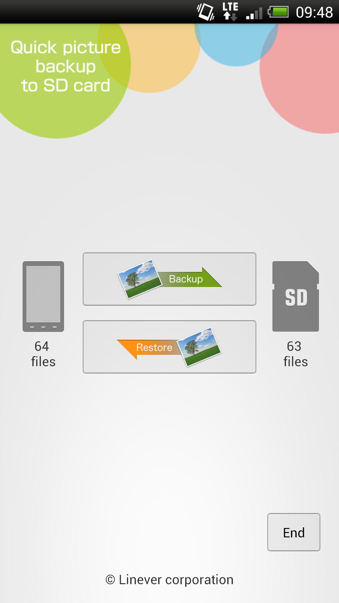 Quick picture backup to SDcard