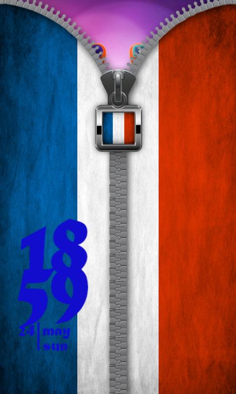 France Flag Zip Screen Lock