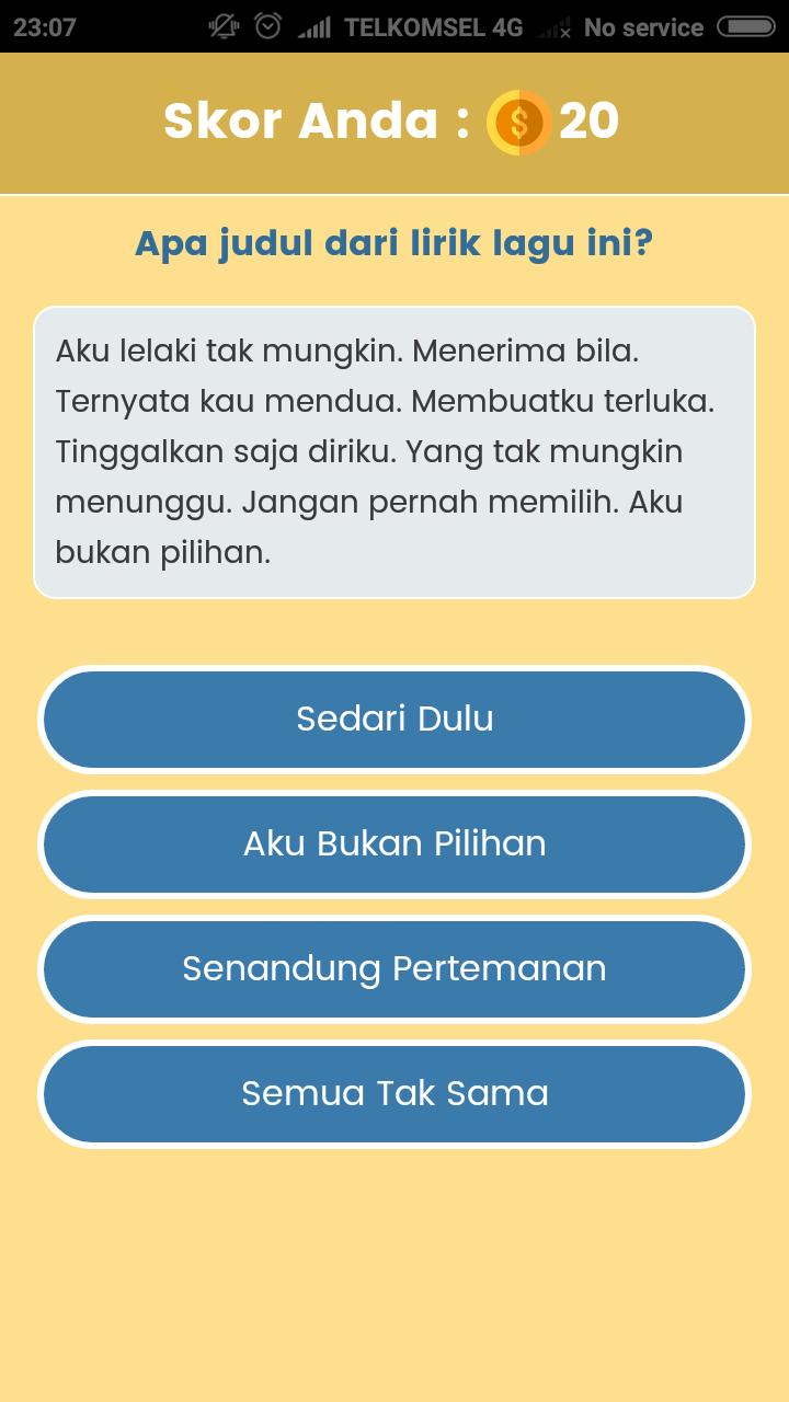 Game Tebak Lagu - Sekilas Lyric