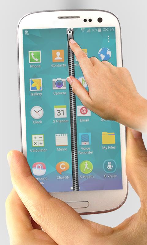 Transparent Zipper Lock Screen