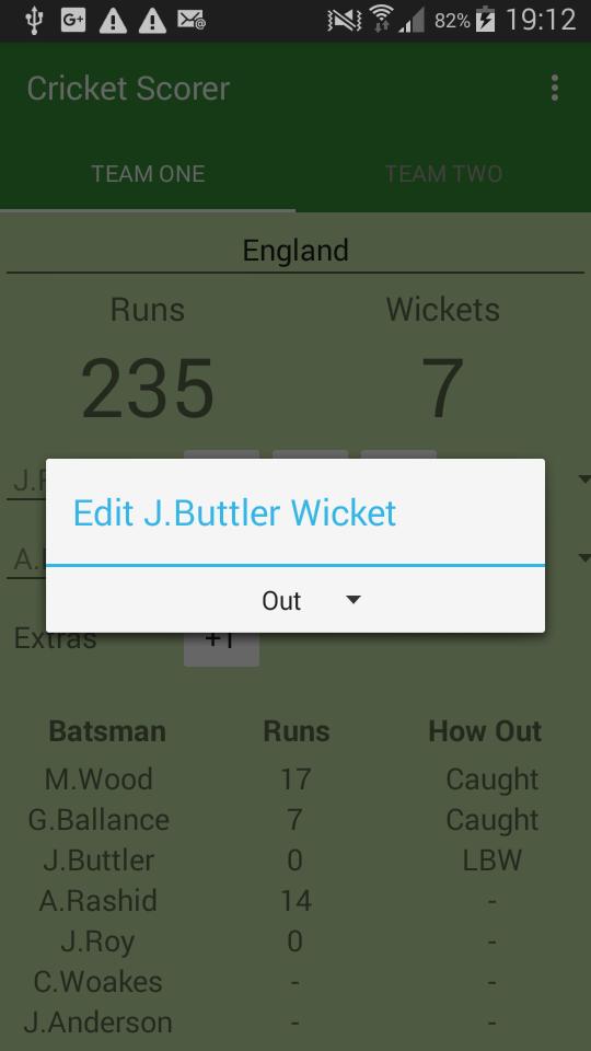 Simple Cricket Scorer