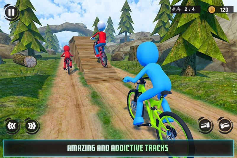 Uphill Stickman BMX Bicycle Stunts