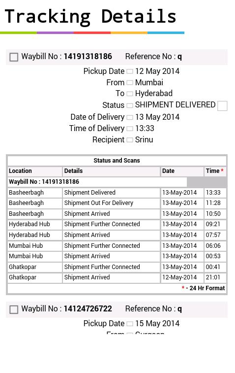 Multi Courier Tracker