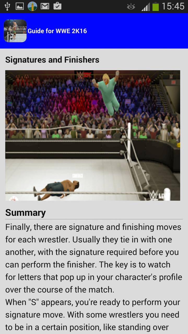 guide for WWE2K 2016