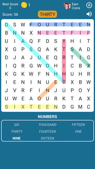 Word Search Game in English