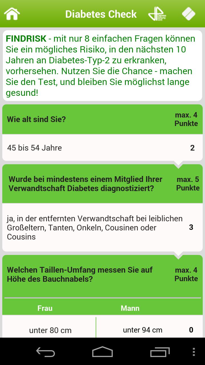 FINDRISK Diabetes Risikotest