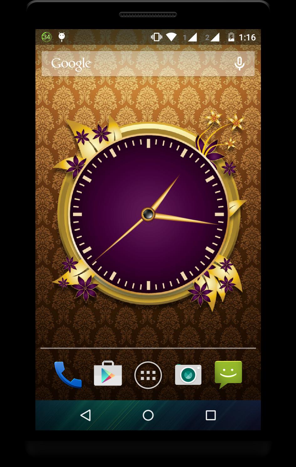 Gold Clock Live Wallpaper