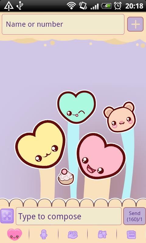 GO SMS Pro Sweet Hearts Theme