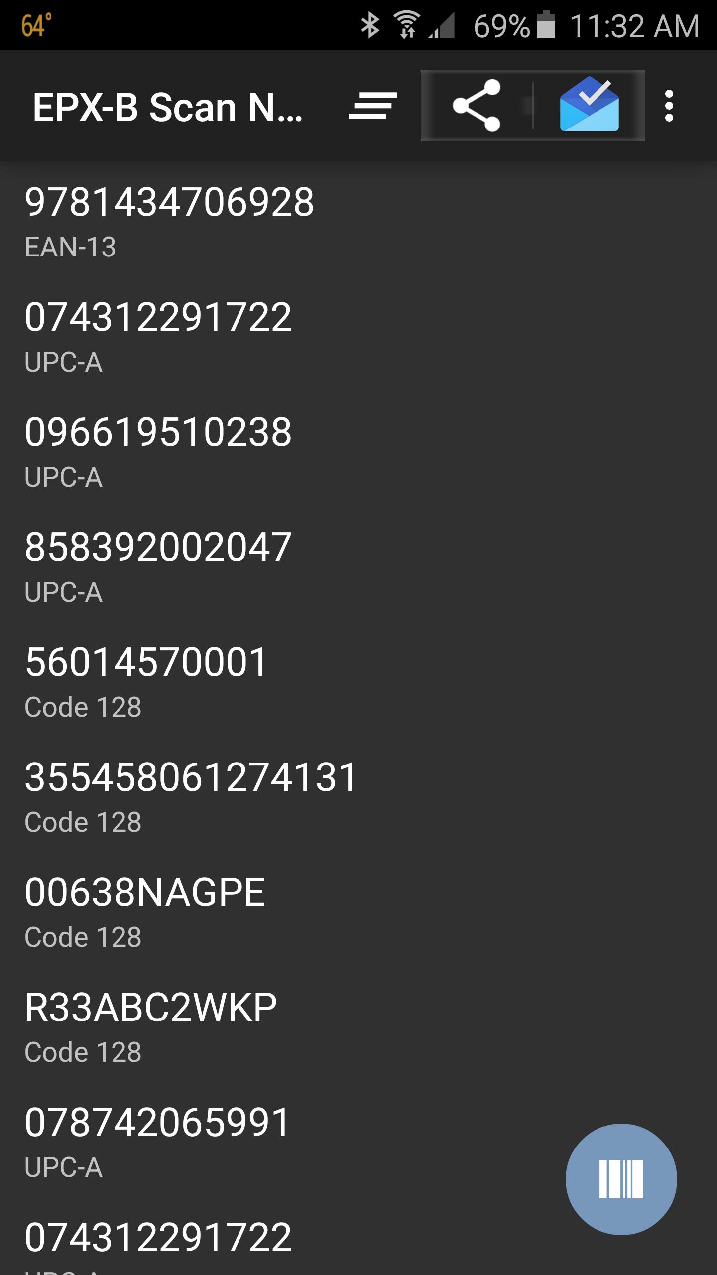 EPX Barcode Scanner, Scan Now