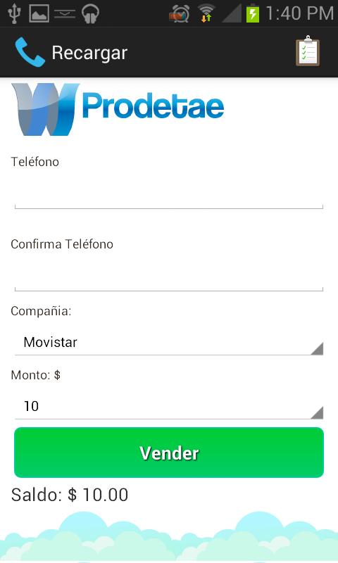 PRODETAE: Recarga Tiempo Aire