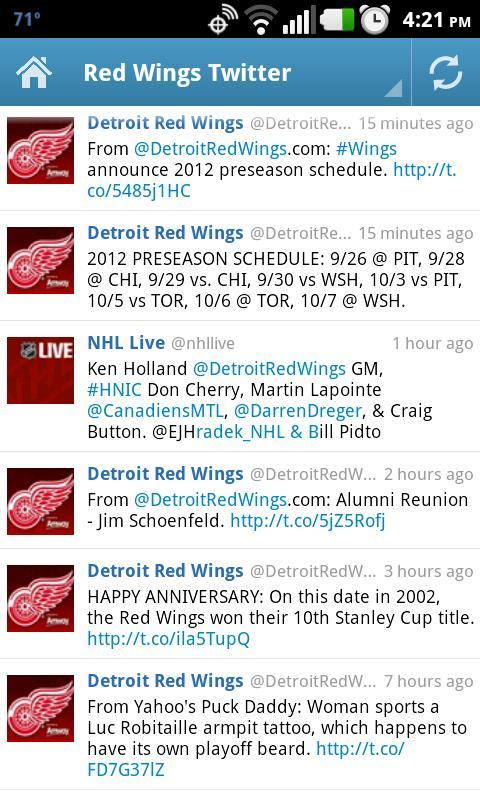 Detroit Red Wings Fan App
