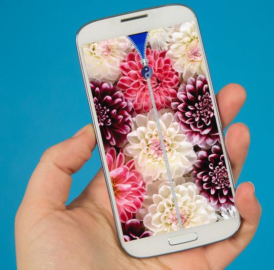 Flowers Zipper Screen Lock