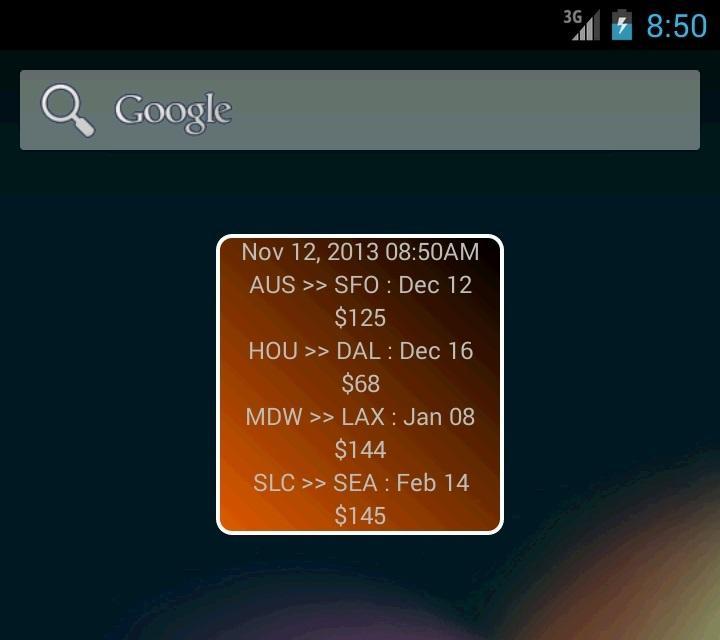 Low Cost Air Fare Watch