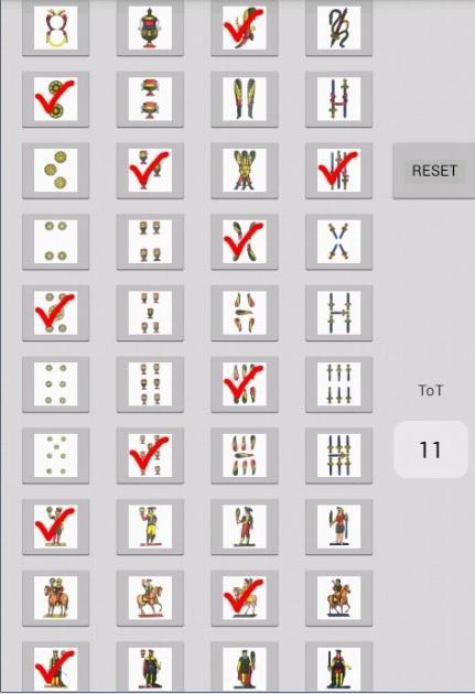 card counting napoletane cards