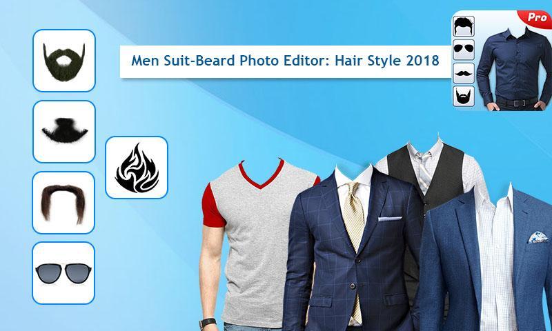 Men Suit-Beard Photo Editor: Hair Style 2019