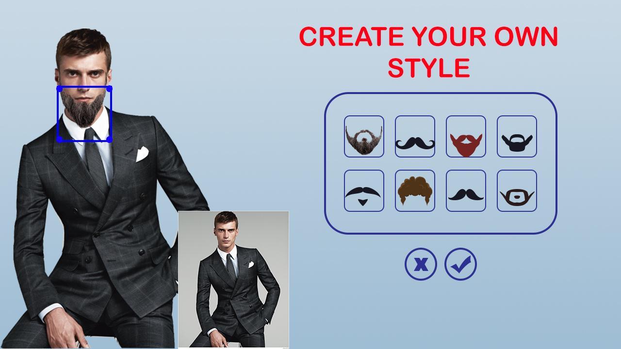 Men Suit-Beard Photo Editor: Hair Style 2019