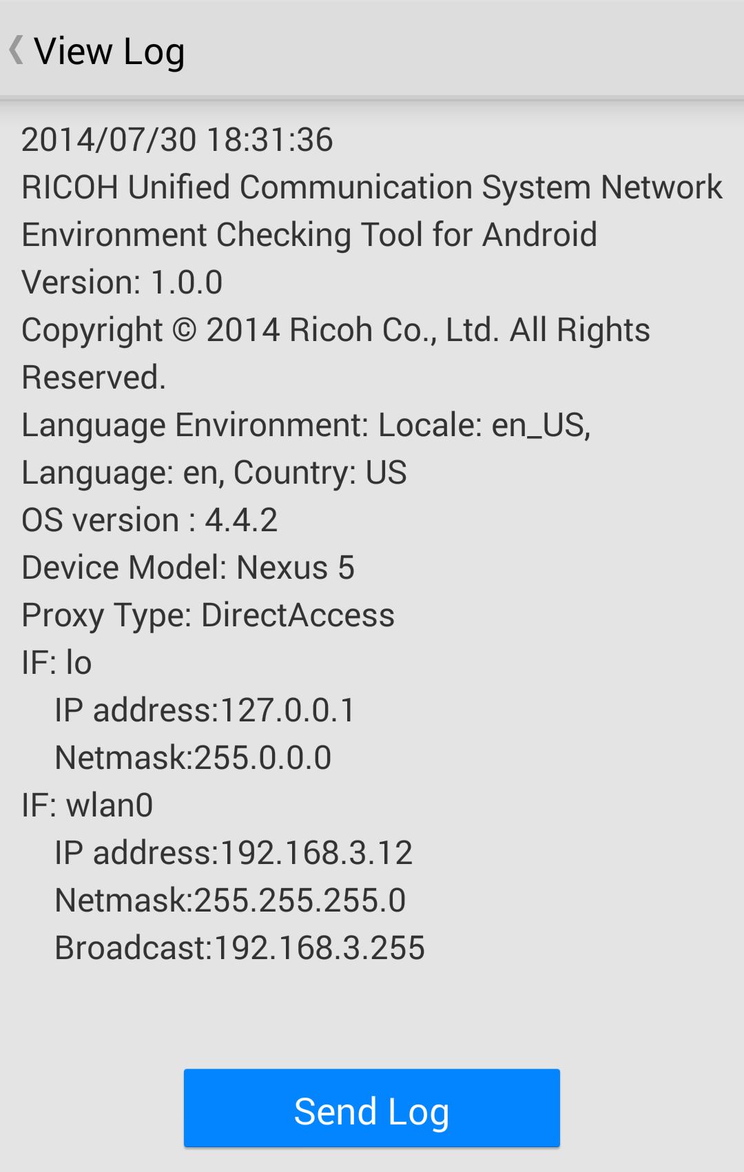 RICOH UCS Network Check Tool