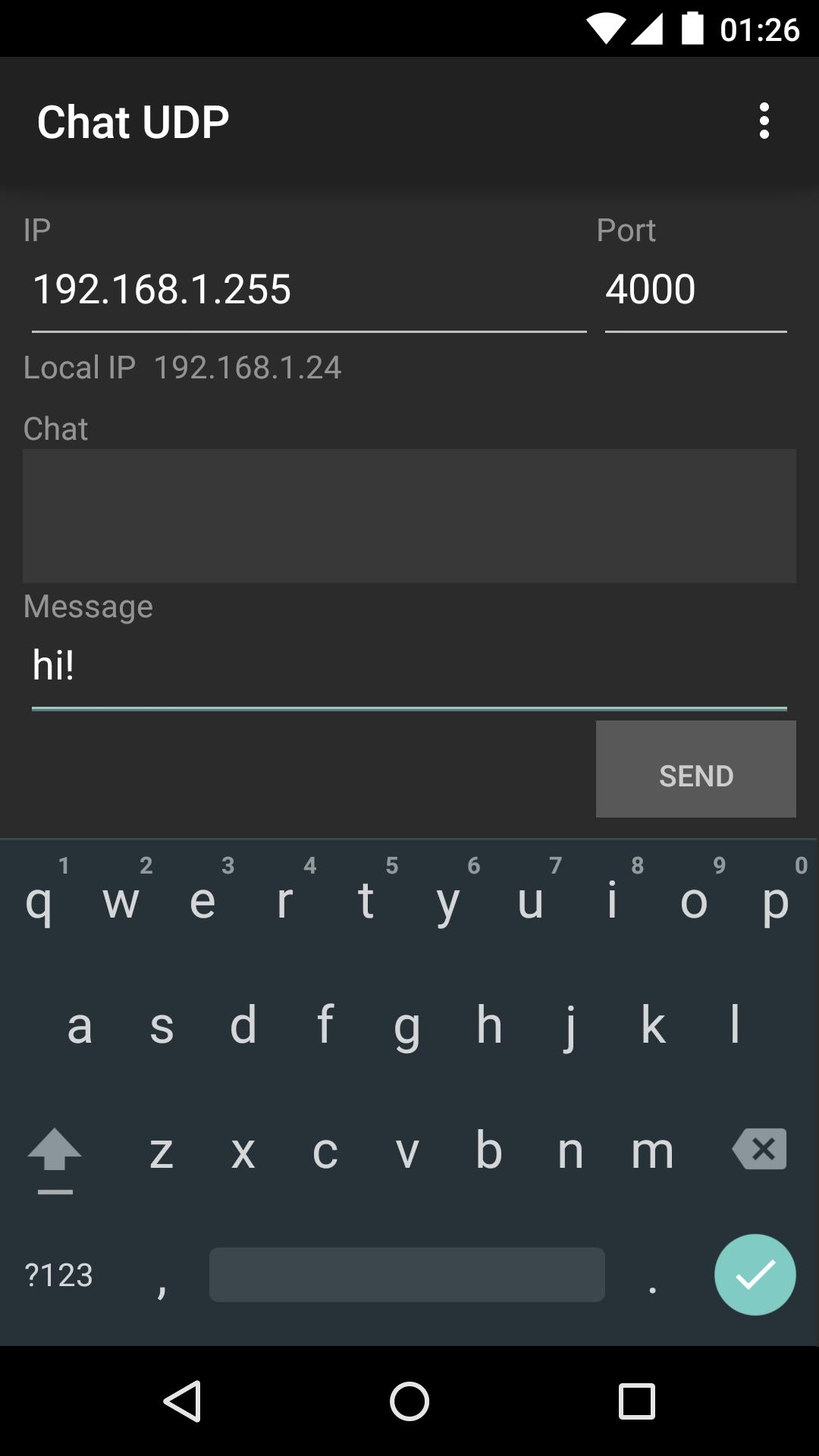 Chat UDP - Client / Server