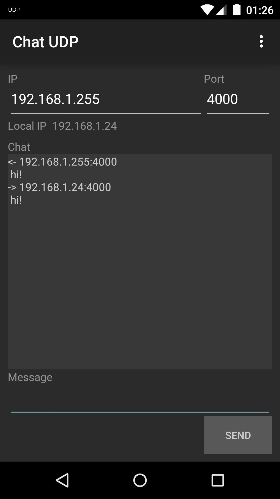 Chat UDP - Client / Server