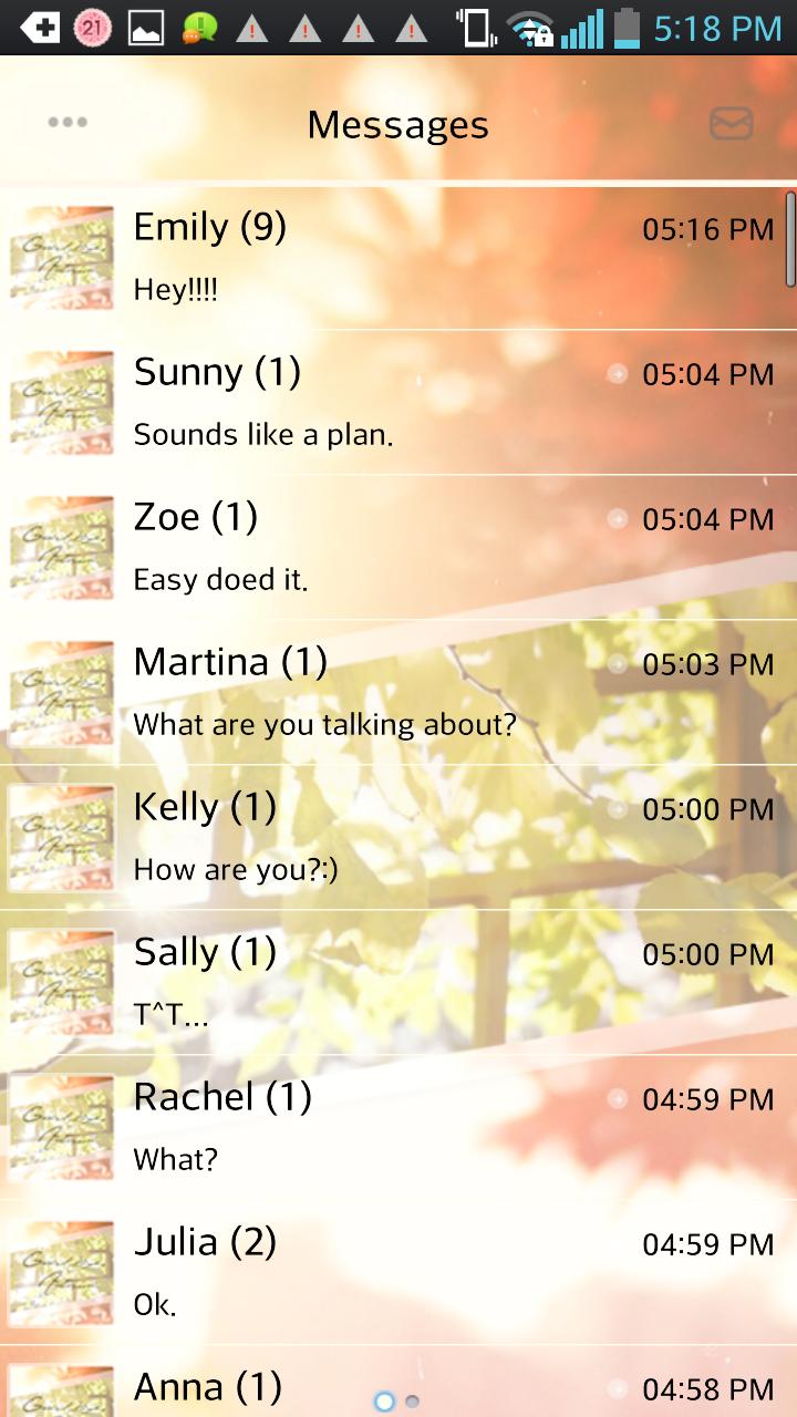 Goodbye Autumn go sms theme