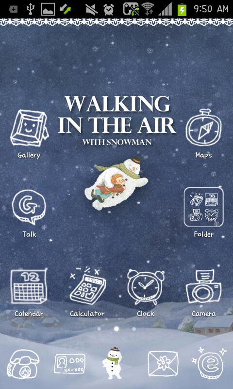 Snowman go launcher theme