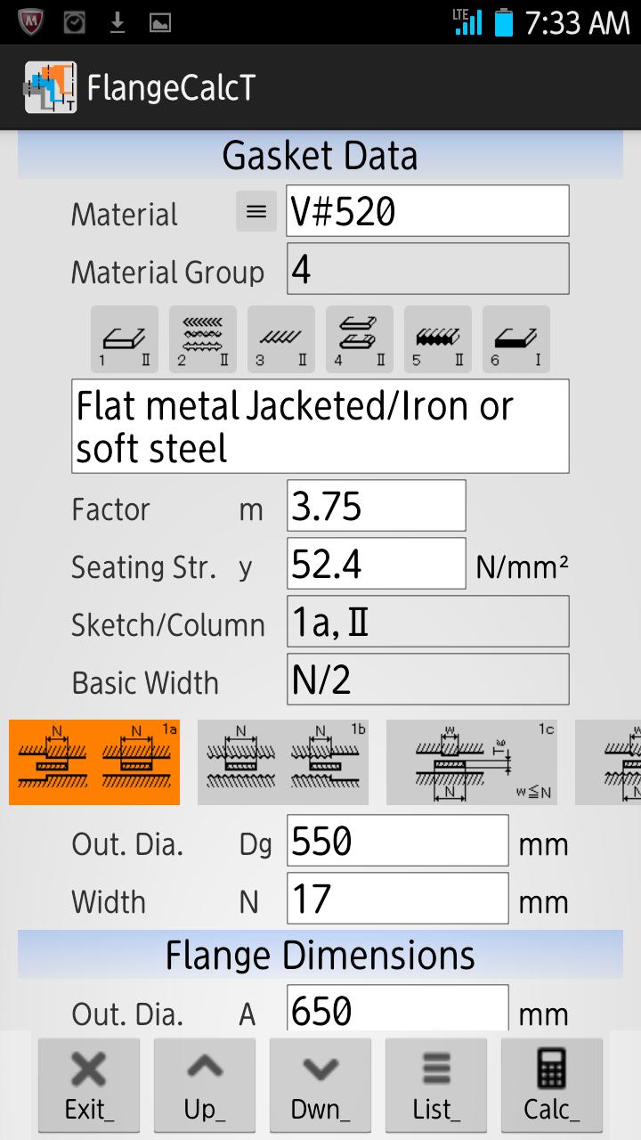 Flange Calculation T