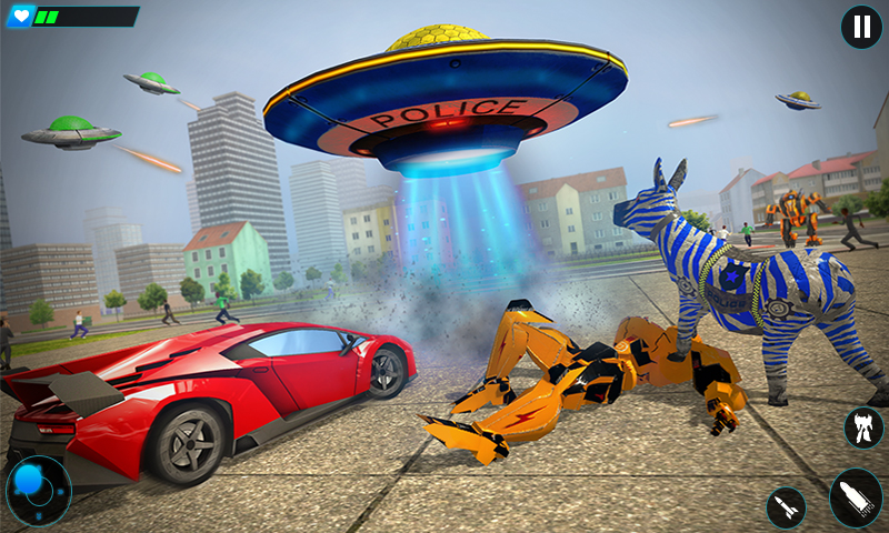 Police limo Zebra Robot 3D