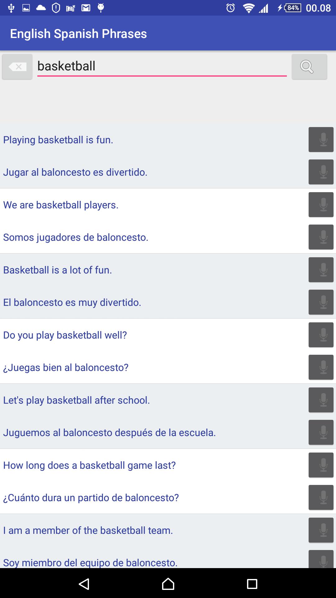 English Spanish offline phrases