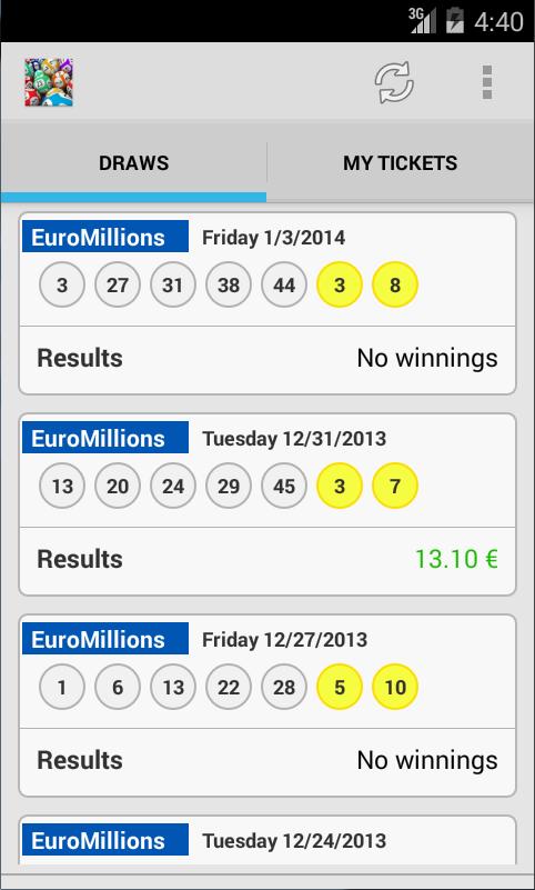 Result for EuroMillions Lotto