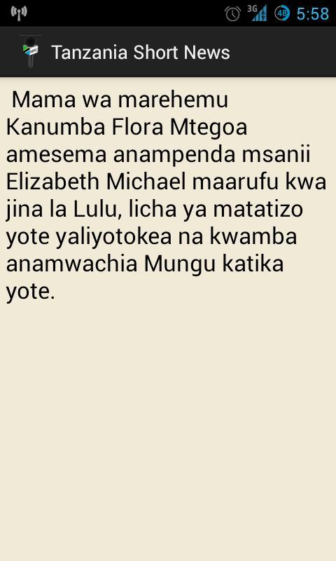 Tanzania short news