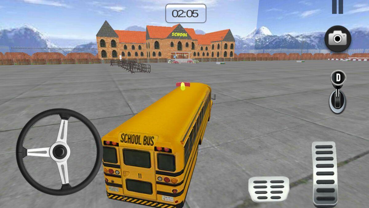 High School Bus Parking 3D