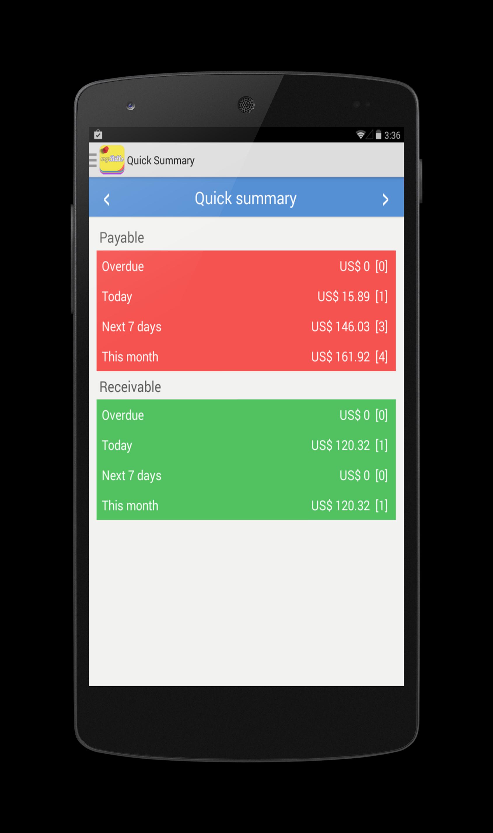 myBills lite - Bills Manager