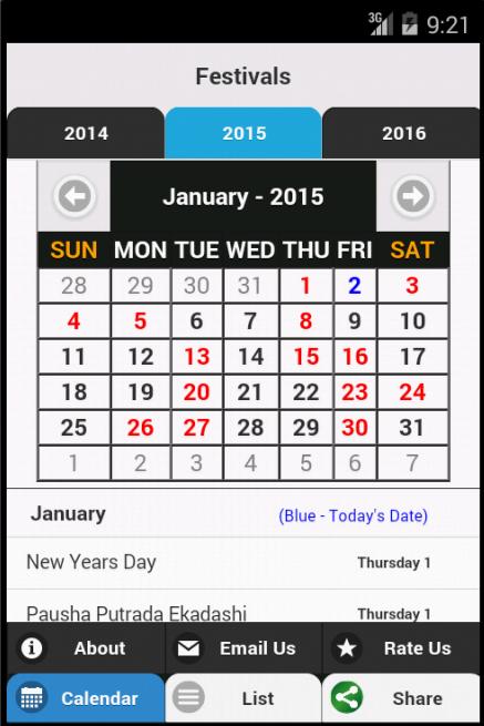 Indian Festivals Calendar