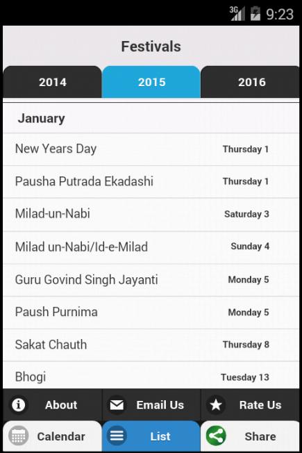 Indian Festivals Calendar