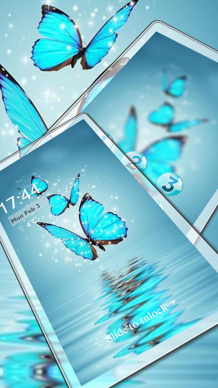 Butterfly blue gleam theme