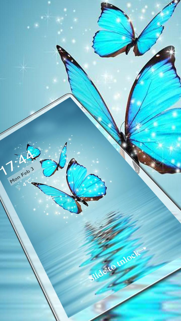 Butterfly blue gleam theme