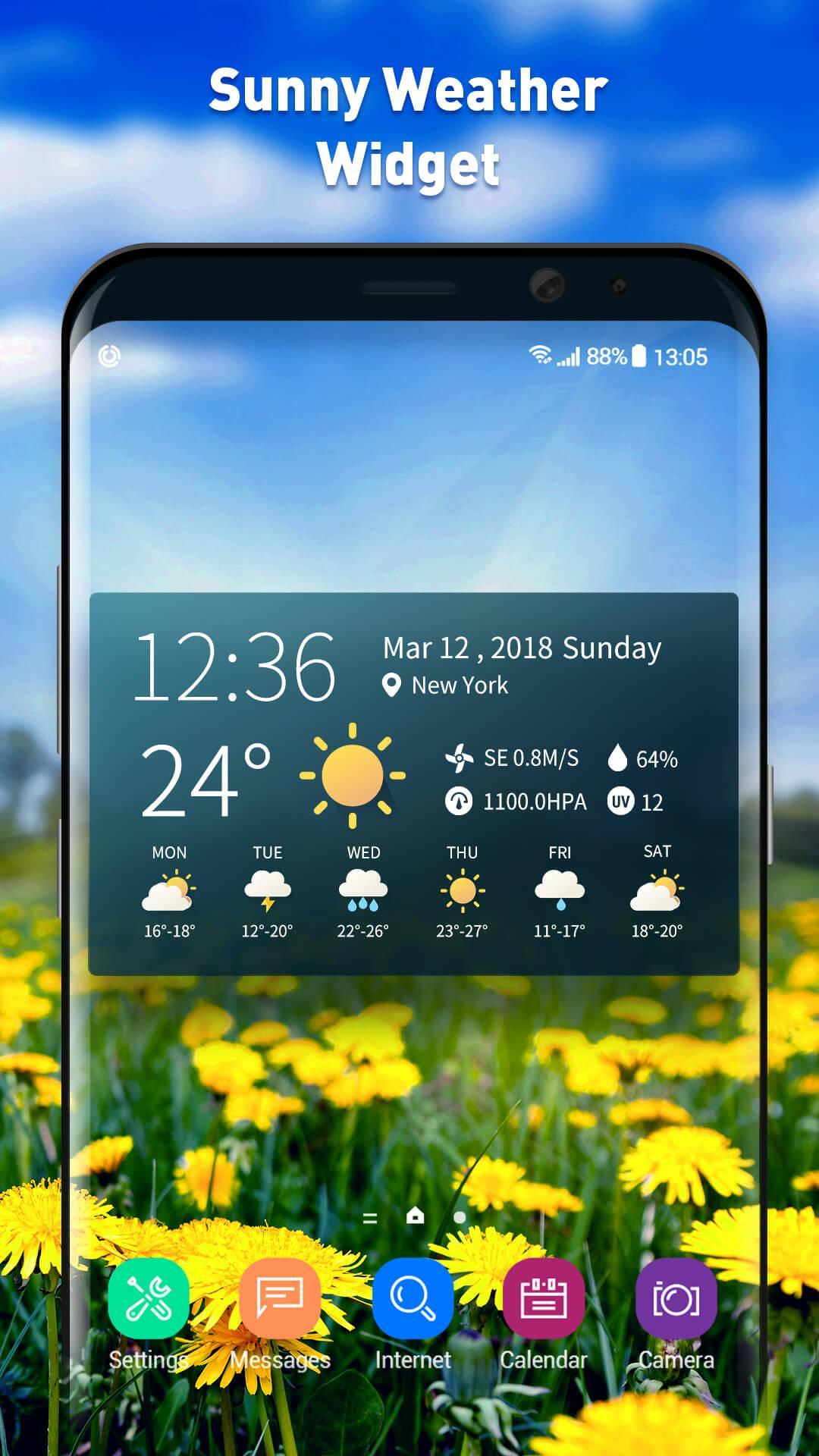 Real-time weather temperature report & widget