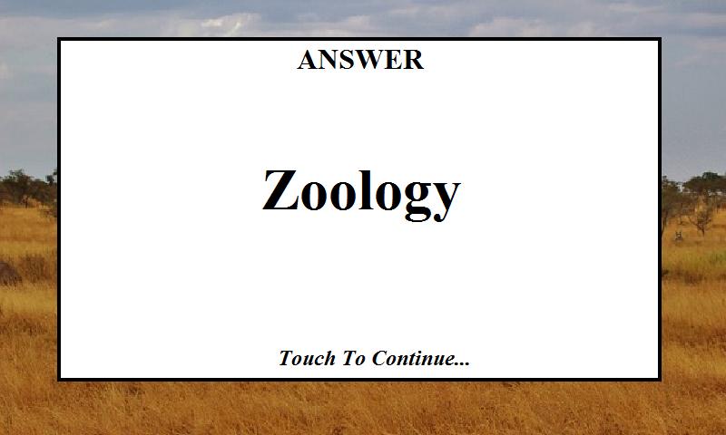 Zoologist/Zoology Study Quiz
