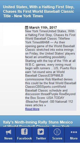 Baseball Scores and News