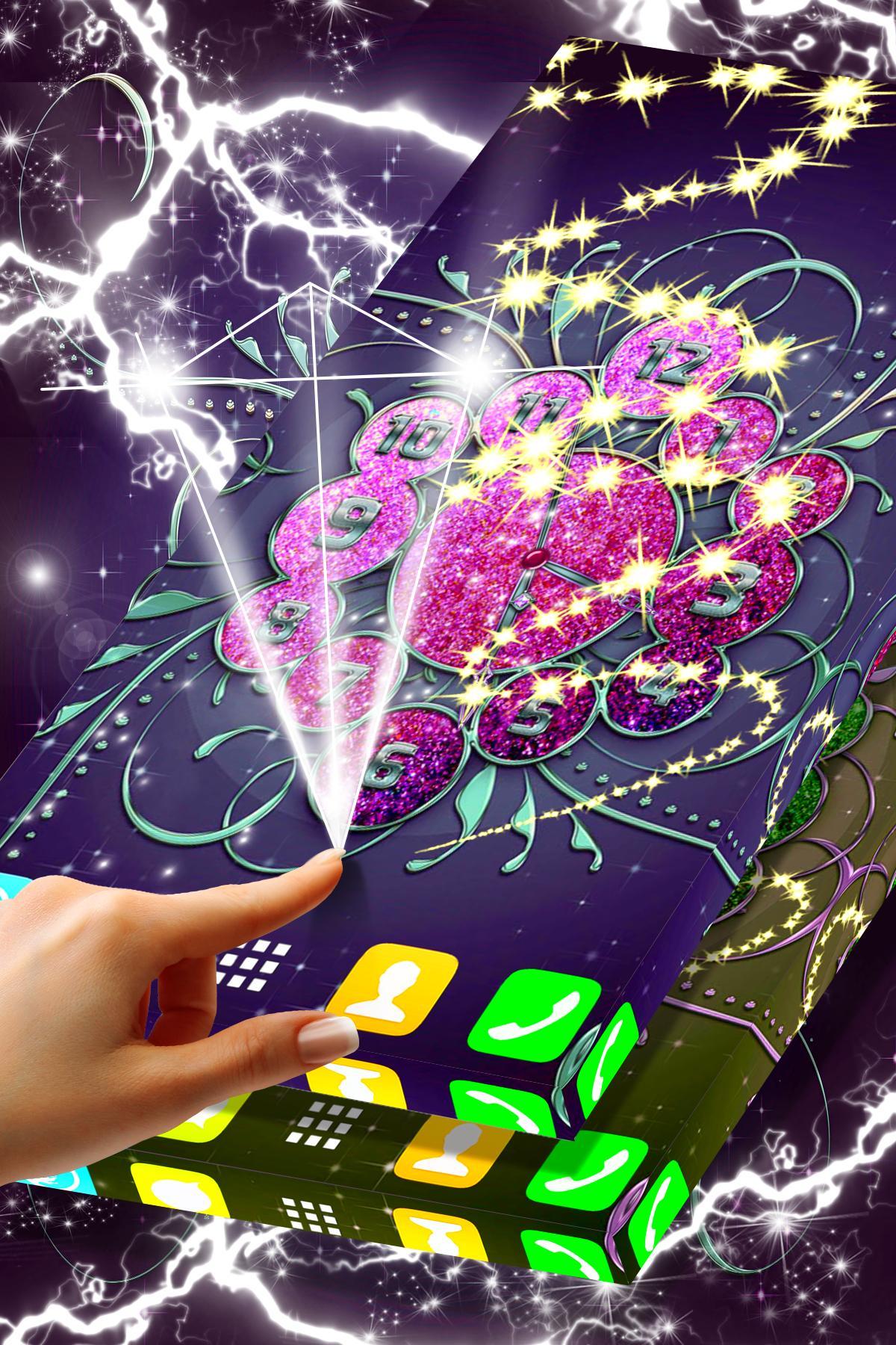 Glitter Clock Wallpaper