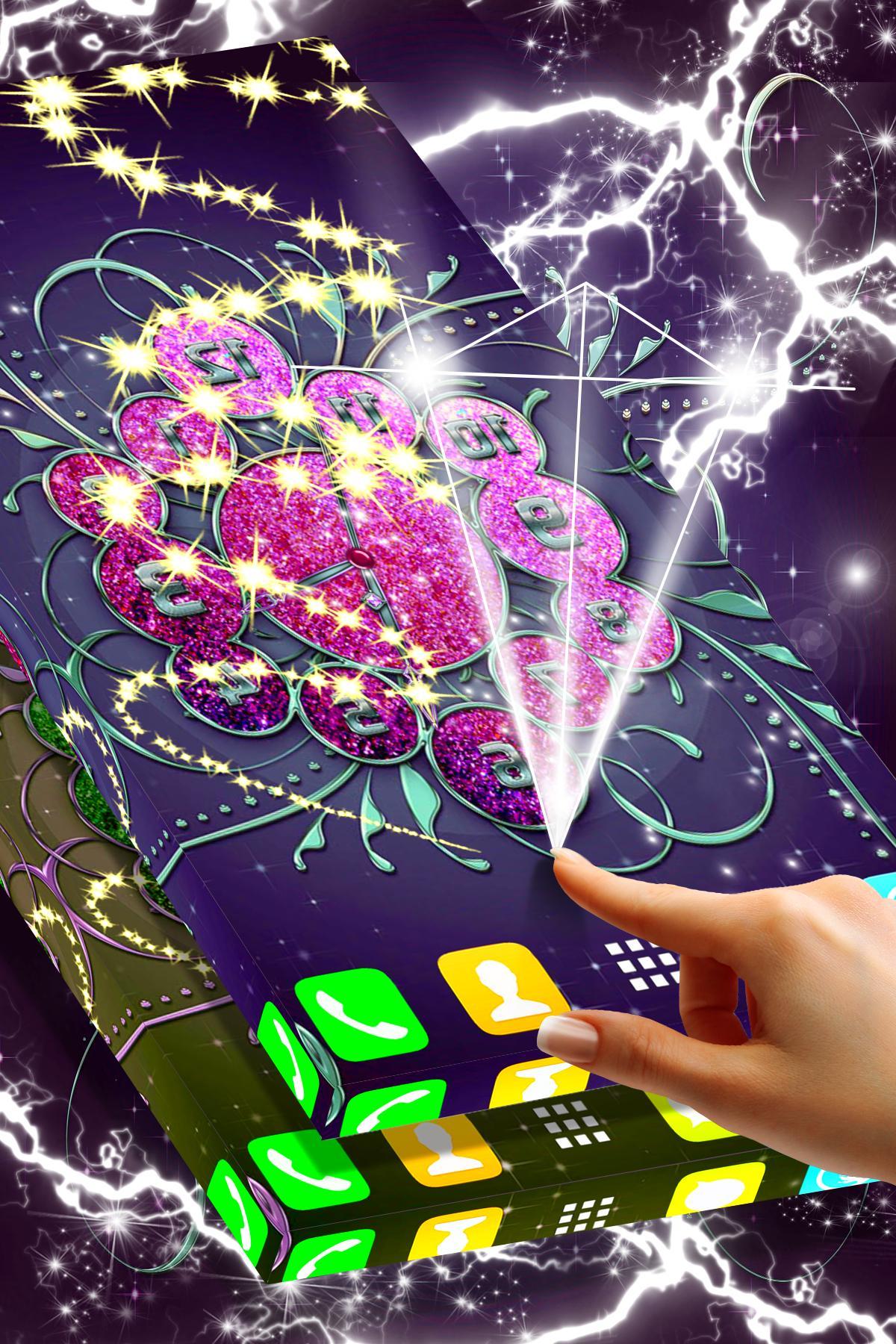 Glitter Clock Wallpaper