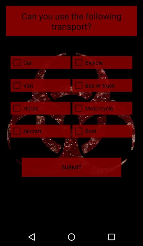 Zombie Style Survival Quiz