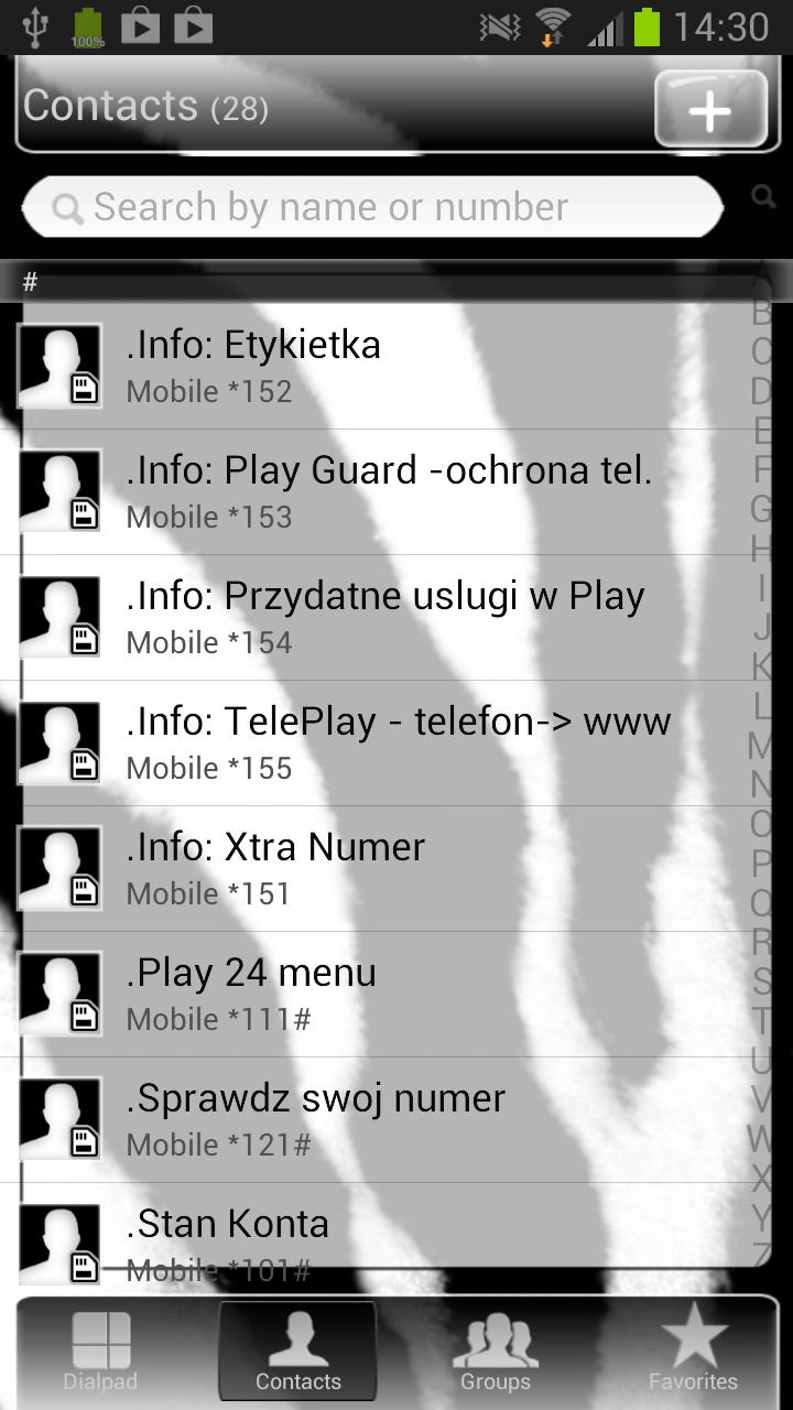 Zebra Theme for GO Contacts