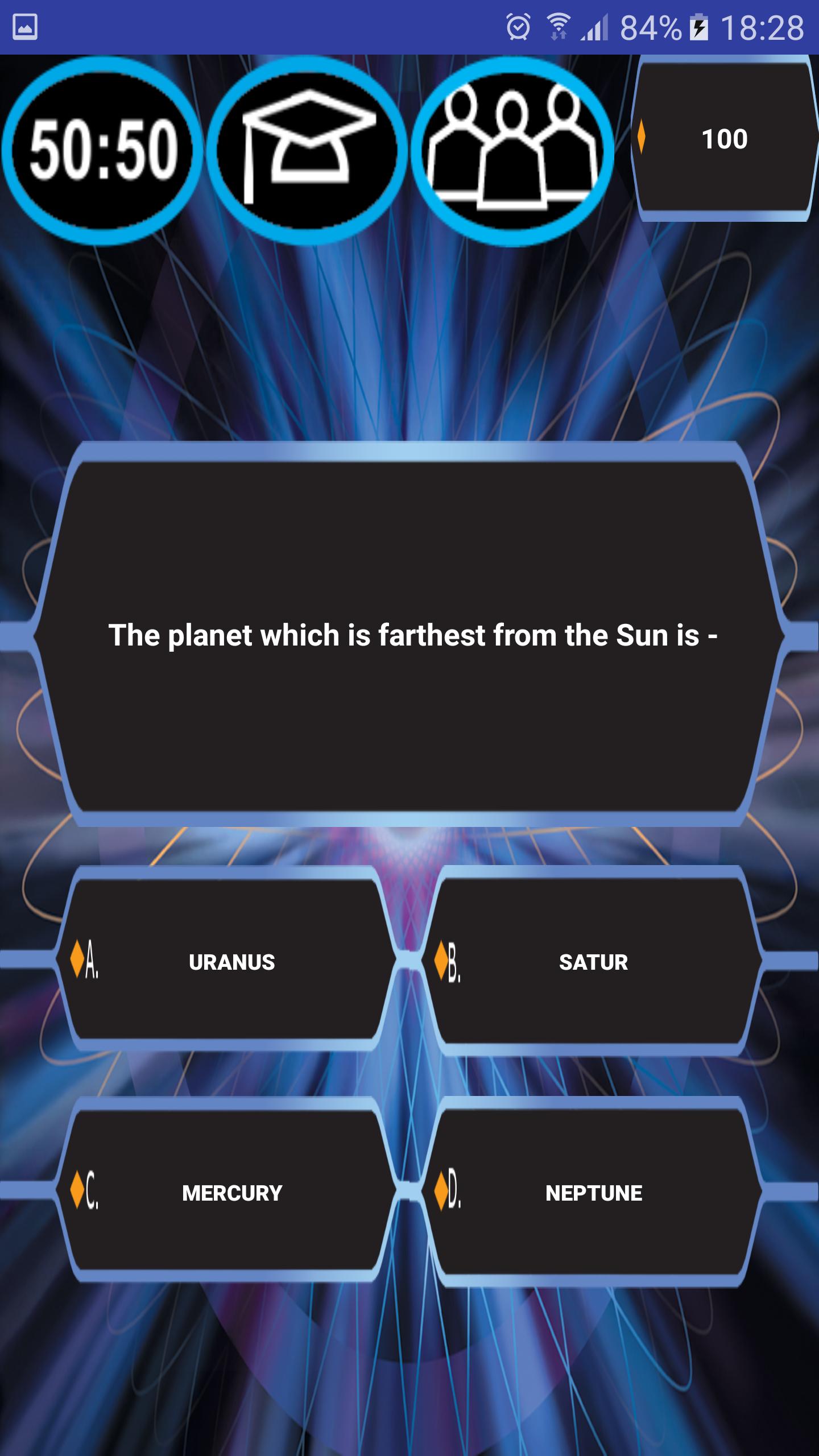 Millionaire Category Quiz 2017