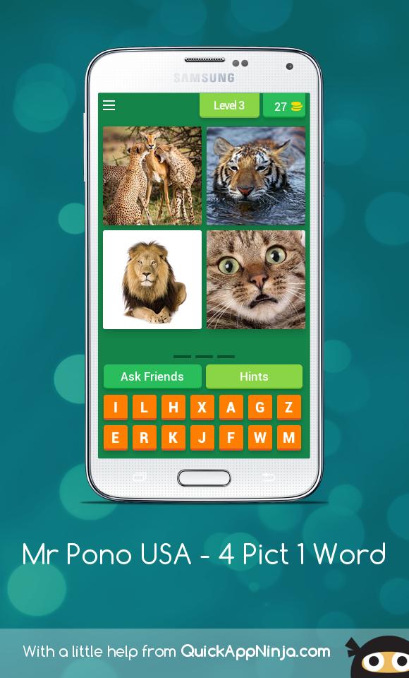 Mr Pono USA - 4 Pict 1 Word