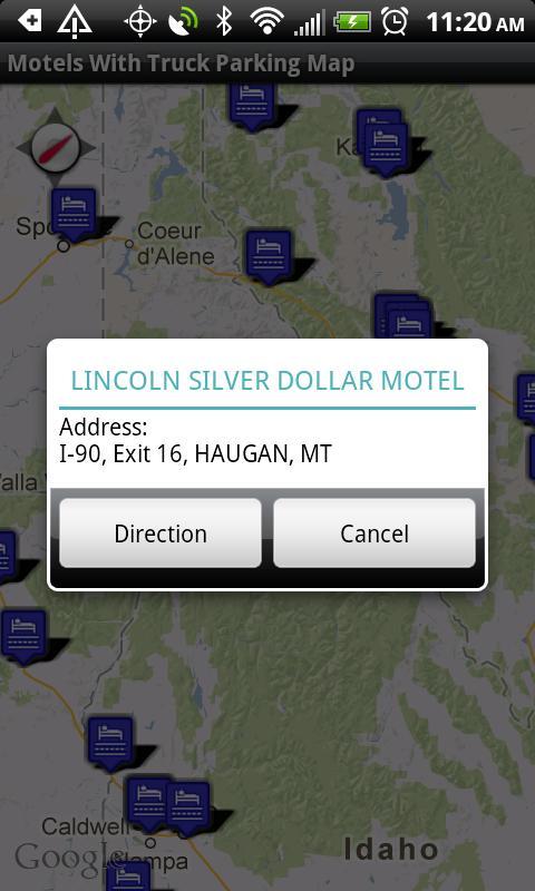 Motels With Truck Parking Map