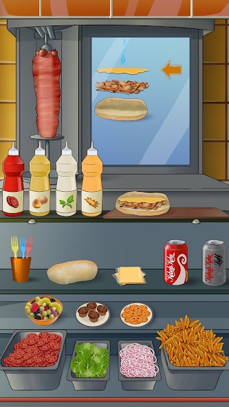 Doner Kebab: salad, tomatoes,